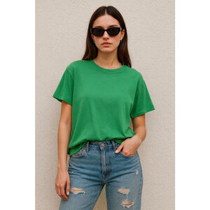 Free People We The Free Oversized Tee Shirt Top Green Soft Knit Women’s XS